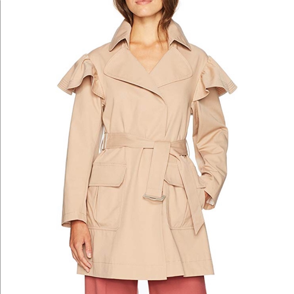 Rebecca Taylor ruffle trench coat